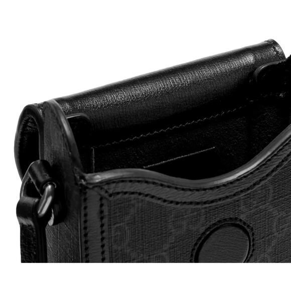 GUCCI GG Retro Mini Crossbody Bag with Interlocking G Black Logo Canvas NEW - Picture 4 of 12